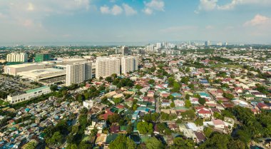 Las Pinas, Metro Manila - June 2020: Aerial of SM Southmall, Pilar Village, and Alabang. Southern part of Metro Manila. clipart