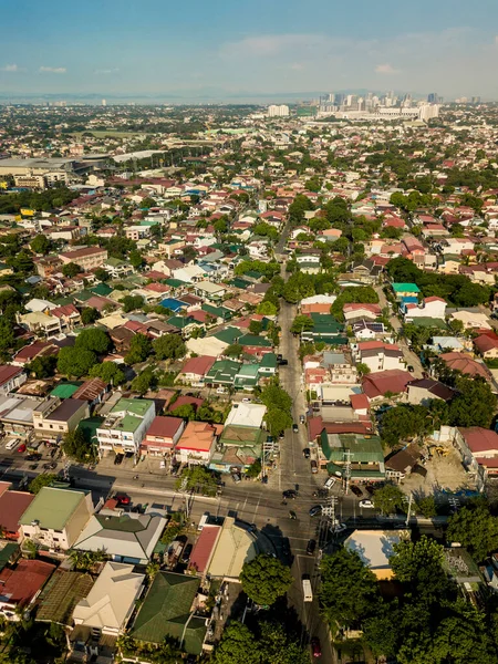 Metro Manila Filipinas Junho 2020 Aéreo Uma Área Favelas Sujas — Fotografia de Stock