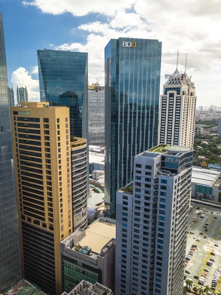 Metro Manila Filippinerna Juli 2020 Den Ortigas Skyline Största Cbds — Stockfoto