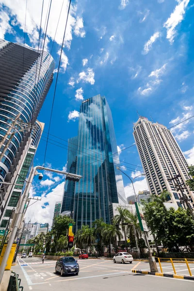 Pasig Metro Manila Philippines July 2020 Tall Skyscrapers Adb Avenue — стоковое фото