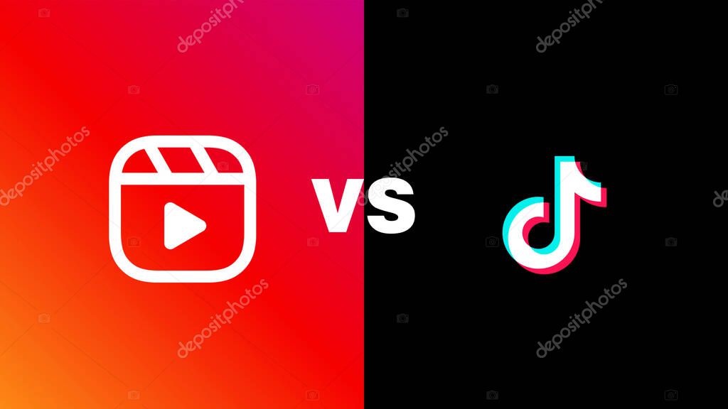 Instagram Reels vs TikTok. Facebook launches a new Instagram feature to compete agaisnt short video app TikTok. United States, August 06, 2020