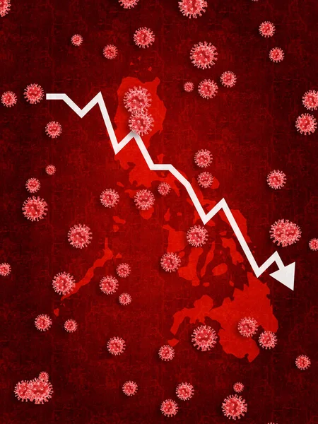 Recesión Hundimiento Economía Filipina 2020 Debido Bloqueo Causado Por Pandemia — Foto de Stock