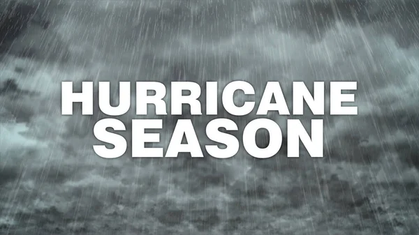 Hurricane Season Text Stormy Rain Clouds Background — Stock Photo, Image