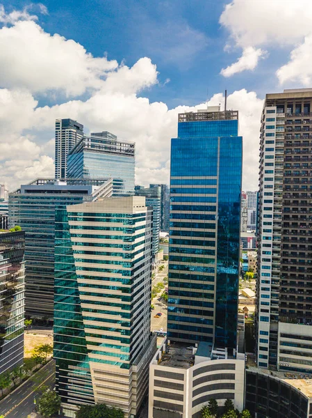 Horizonte Cidade Bonifacio Global Metro Manila Drone Tiro Escritórios Modernos — Fotografia de Stock