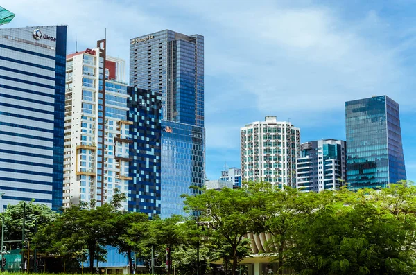 Bonifacio Global City Taguig Metro Manila August 2020 Modern Skyscraers — 图库照片