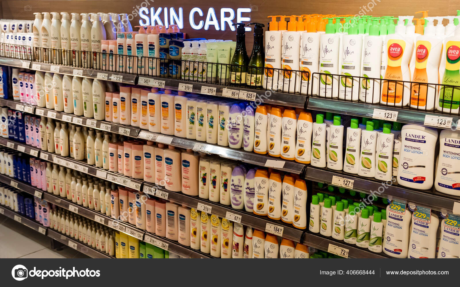 Manila Philippines Sept 2020 Selection Body Lotions Aisle Skin Care