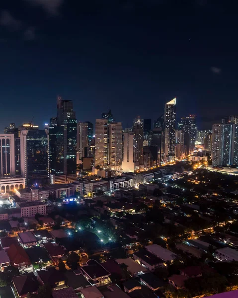 Metro Manila Nocne Ujęcie Bel Air Village Makati Central Business — Zdjęcie stockowe