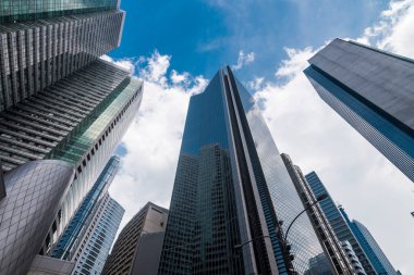 Metro Manila, Philppines 'in ana finans merkezi Makati CBD' nin modern gökdelenleri