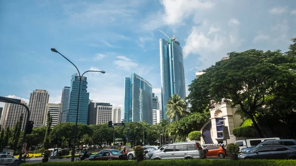 Makati Metro Manila Philippines September 2020 Modern Office Buildings Line — 图库照片