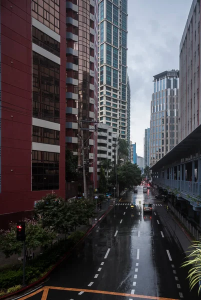 Makati Metro Manila Filipinas Sept 2020 Día Sombrío Lluvioso Ciudad — Foto de Stock