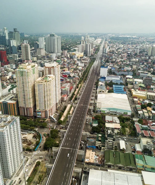 Aérea Del Metro Manila Skyway Una Carretera Elevada Largo Makati — Foto de Stock