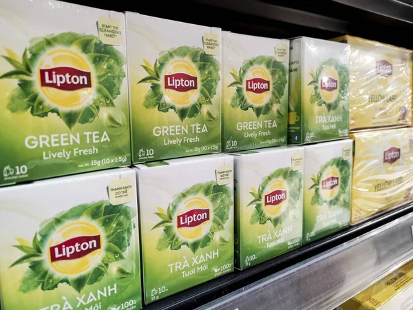 Манила Филиппины Окт 2020 Зеленый Чай Lipton Проходе Супермаркета — стоковое фото