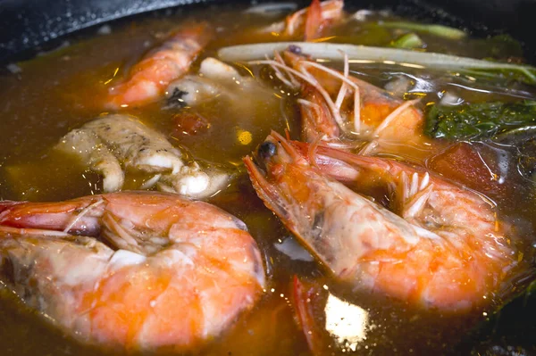 Closeup Shrimps Sinigang Hipon Soup Popular Filipino Dish — Stock Photo, Image