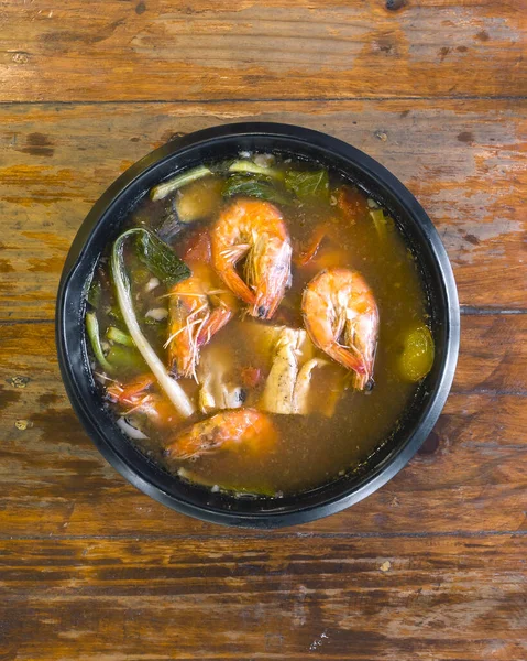 Sinigang Hipon Tipo Zuppa Tamarindo Acido Filippino Vista Dall Alto — Foto Stock