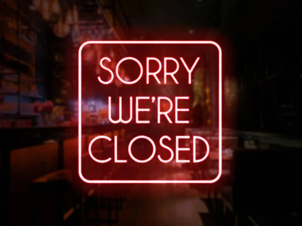Закрытый Неоновый Знак Бара Паба Концепция Закрытия Бара Ресторана Паба — стоковое фото