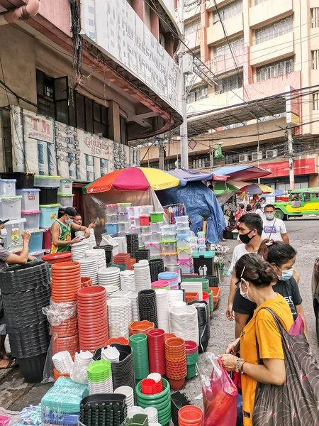 Divisoria Manila Filipinas Out 2020 Vários Potes Plástico Recipientes Para — Fotografia de Stock