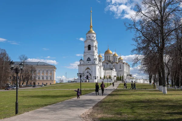 Widok Katedry Zaśnięcia Mieście Vladimir Wiosną Rosja — Zdjęcie stockowe