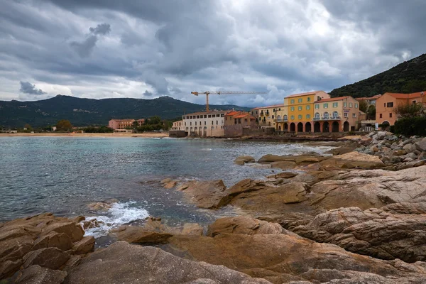 Algajola Haute Corse Francia Noviembre 2018 Vista Del Pueblo Desde — Foto de Stock