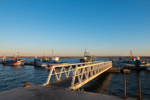 Santa Luzia Tavira Portugal Fevereiro 2018 Noite Cais Vila Piscatória — Fotografia de Stock