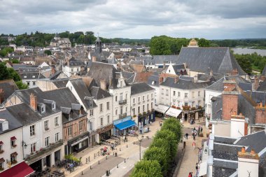 Amboise, Indre-Et-Loire, Fransa-17 Haziran 2018: Chteau d'Amboise görüntülendi tarihi kent