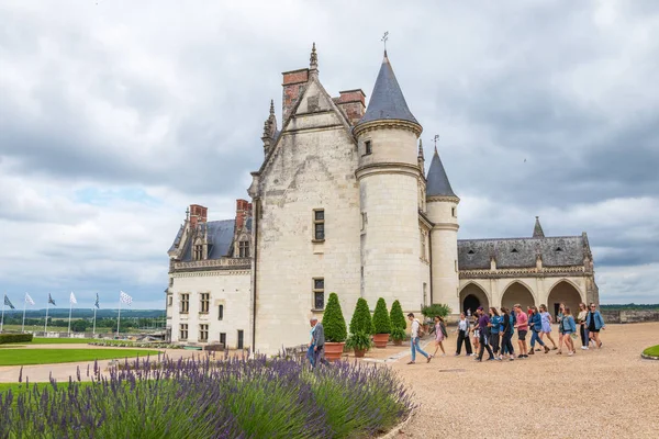 Amboise Indre Loire Francia Junio 2018 Grupo Turistas Cerca Chteau — Foto de Stock