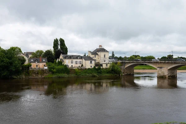 Vista Chinon Puente Sobre Río Vienne Desde Orilla Norte Francia — Foto de Stock