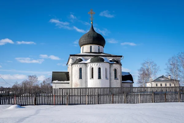 Вид белокаменного Георгия Победоносца в Юрьев-Польском, Россия — стоковое фото