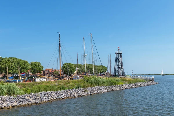 Enkhuizen North Holland Netherlands June 2020 Lighthouse End Dam Protecting — Stock Photo, Image