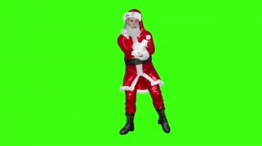 Santa gangnam stil, yeşil arka plan dans ediyor