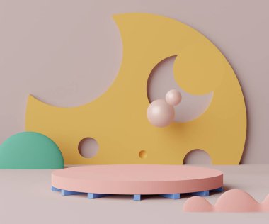 Üç boyutlu geometrik formlar. Podyumlu en küçük sahne. Boş platformlar, sahne, kaide ve model için dükkan önü. Ürün gösterimi için boş alan. Kozmetik reklamcılık için soyut bir arka plan. Temiz tasarım.