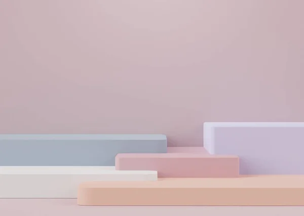 Weergave Van Pastel Minimale Displays Podium Voetstuk Voor Mock Producten — Stockfoto