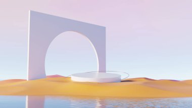 3D görüntüleme, Pastel Çölde dairesel platformlu minimum kemer yapısı