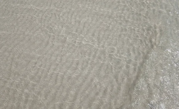 Beautiful clear sea water until you see the sand beneath clearly, Crystal clear sea water, Sand see through transparent water, Small waves of sand, Tropical summer beach background-Image