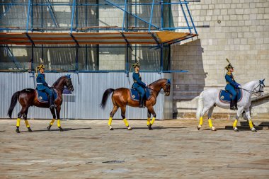 Rusya, Moskova, Kremlin. -18 Ağustos 2018: bekçi töreni Cumhurbaşkanlığı alay montaj
