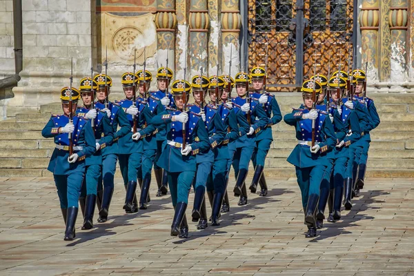 Rusia Moscow Kremlin Agosto 2018 Ceremonia Montaje Guardia Del Regimiento — Foto de Stock