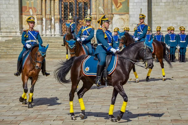 Rusia Moscow Kremlin Agosto 2018 Ceremonia Montaje Guardia Del Regimiento —  Fotos de Stock