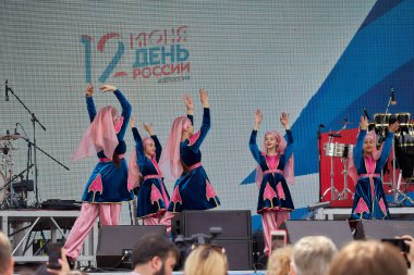 Pyatigorsk, Kmv, Rusya - 12 Haziran 2019:Rusya Günü. Pyatigorsk. Gala konseri