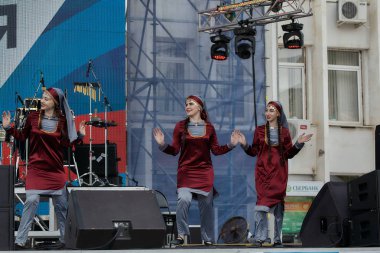 Pyatigorsk, Kmv, Rusya - 12 Haziran 2019:Rusya Günü. Pyatigorsk. Gala konseri