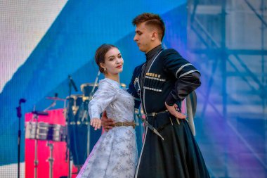 Pyatigorsk, Kmv, Rusya - 12 Haziran 2019:Rusya Günü. Pyatigorsk. Gala konseri