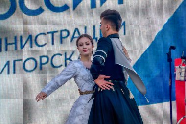 Pyatigorsk, Kmv, Rusya - 12 Haziran 2019:Rusya Günü. Pyatigorsk. Gala konseri