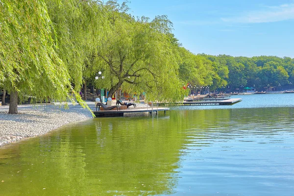 Zheleznovodsk Stadspark Parkmeer Landschapsontwerp — Stockfoto