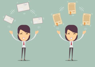 kadın bir mektup ve diploma