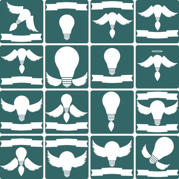 Creative light bulb. Collection of design elements — Stock Vector