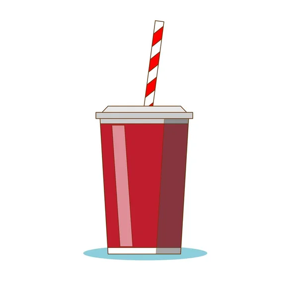 Disposable cups for beverages with straw . Vector illustration. — Stock Vector