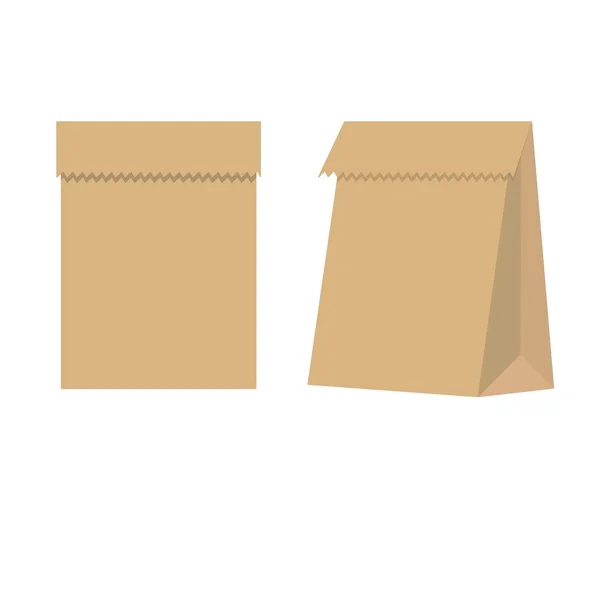 Recycler le sac en papier brun. Vecteur . — Image vectorielle