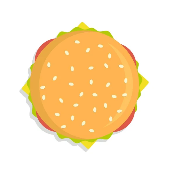 Burger ikon felülnézet vektoros illusztráció. — Stock Vector