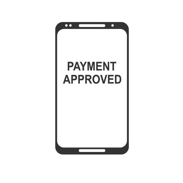 Mobile payment. NFC smart phone concept flat icon. black image on white background — Stock Vector