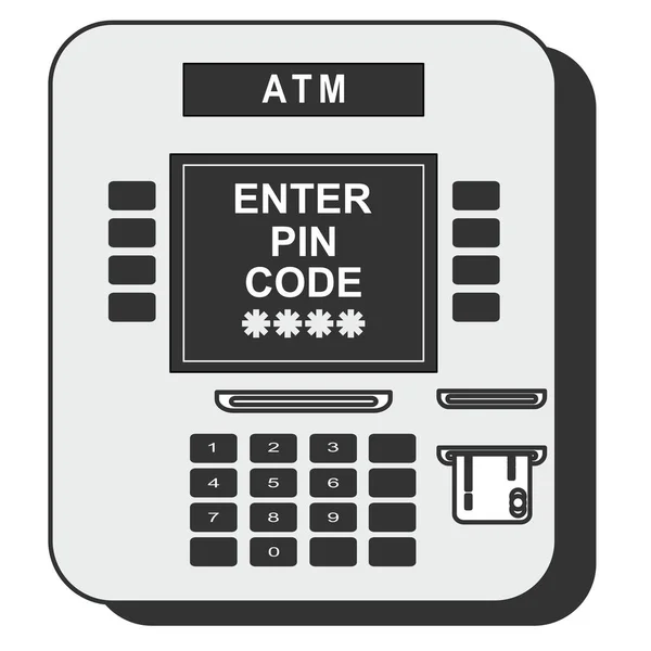 ATM betalning vektorillustration. ATM maskin med kreditkort. — Stock vektor