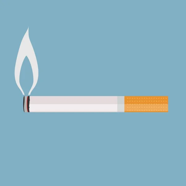 Burning cigarette with a smoke . Vector — Stock Vector