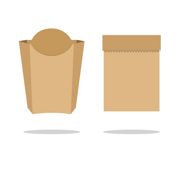 Recycle brown paper bag. Stock flat vector illustration. — Stock Vector